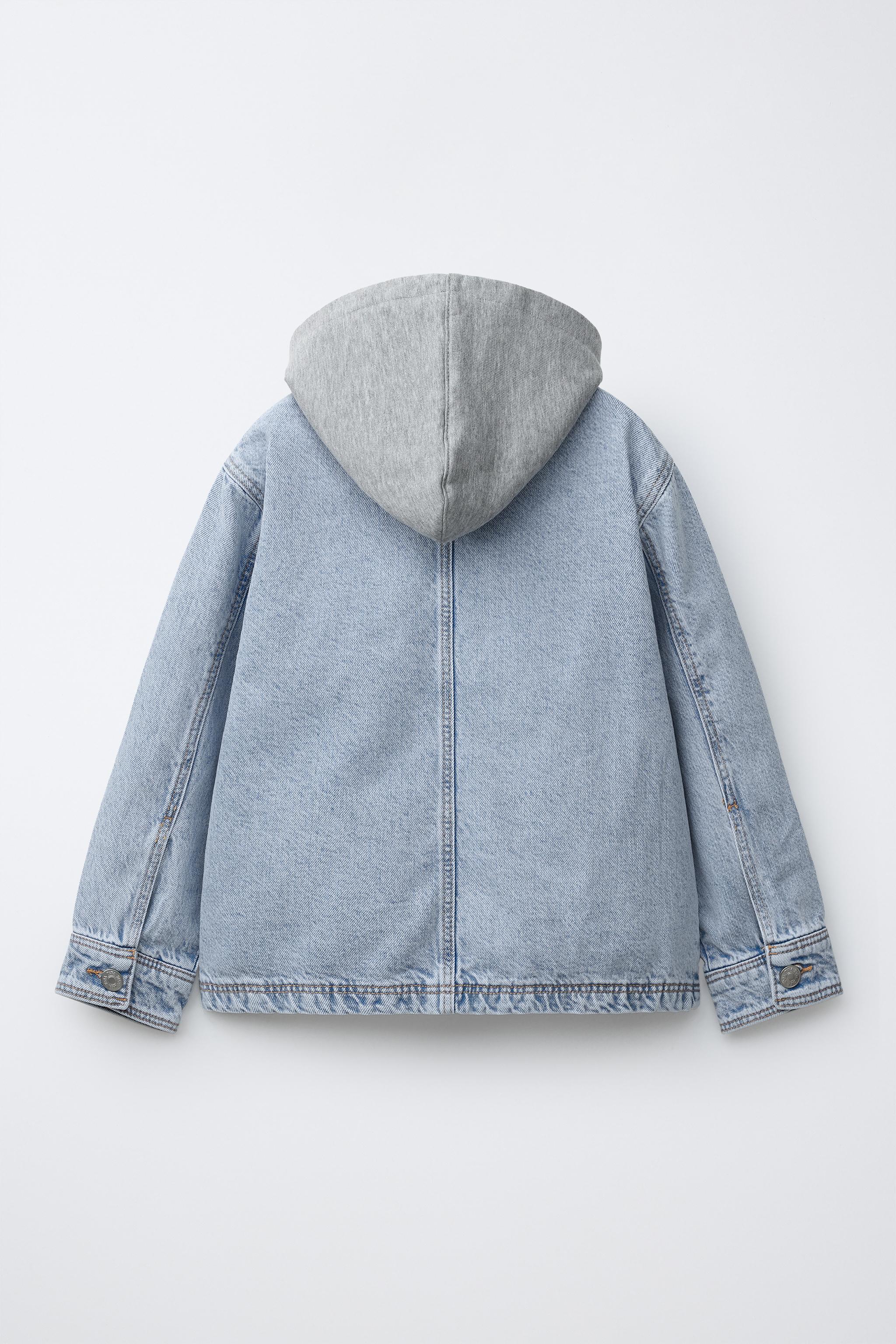 SURCHEMISE EN JEAN À CAPUCHE AMOVIBLE MOLLETON